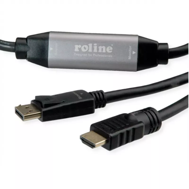 Adattatore cavo video ROLINE 11.04.5776 7.5m HDMI Type-A DisplayPort nero