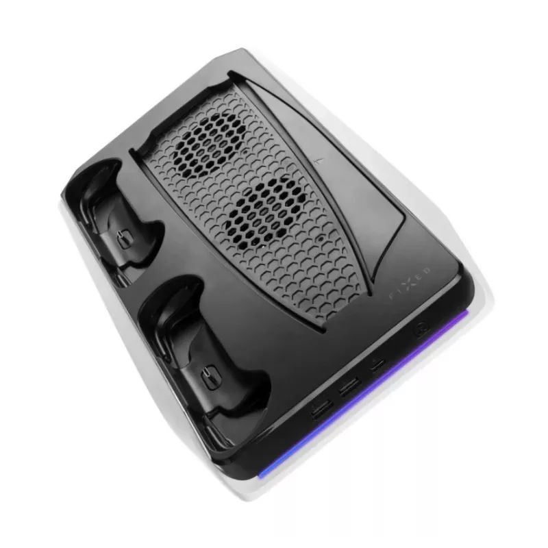 Base di raffreddamento e ricarica FIXED FIXPS5-MCS-BW — stazione multifunzione per controller PS5 DualSense