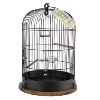 Gabbia per uccelli ZOLUX Retro Lisette — gabbia in metallo per piccoli uccelli, Ø38 cm, altezza 55 cm, marrone scuro, incl. altalena