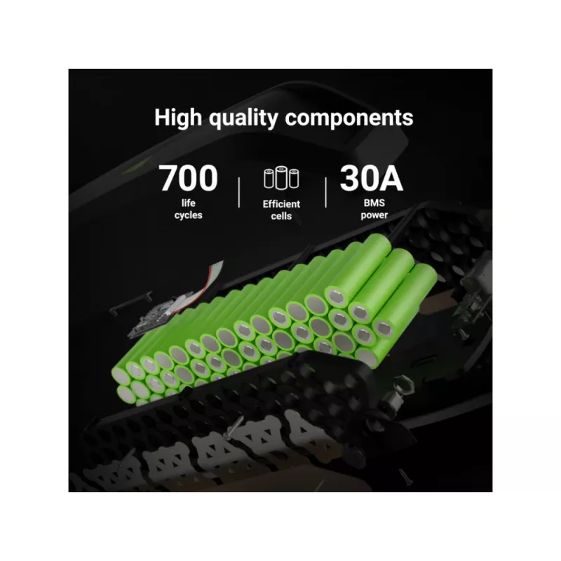 Batteria Green Cell EBIKEGCF03 48V 14500mAh agli ioni di litio nera