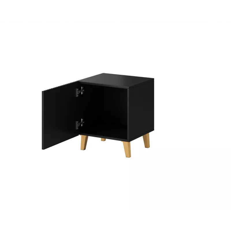 Set comodini cama meble PAFOS, 2 pz., 45×40×51 cm, nero opaco, MDF/truciolare