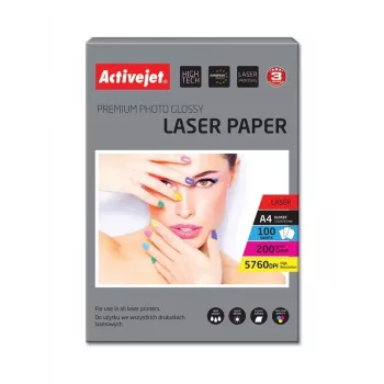 Activejet AP4-200G100L carta fotografica per stampanti laser; A4; 100 pezzi