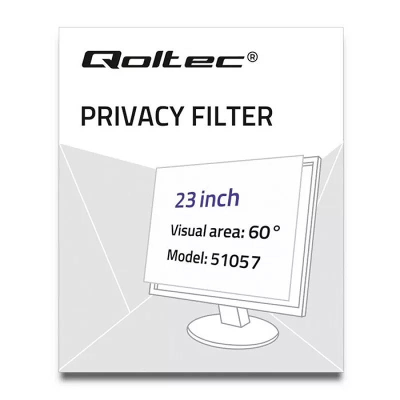 Filtro privacy Qoltec GDPR 23 | 16:9 | Eye Care | Panoramic