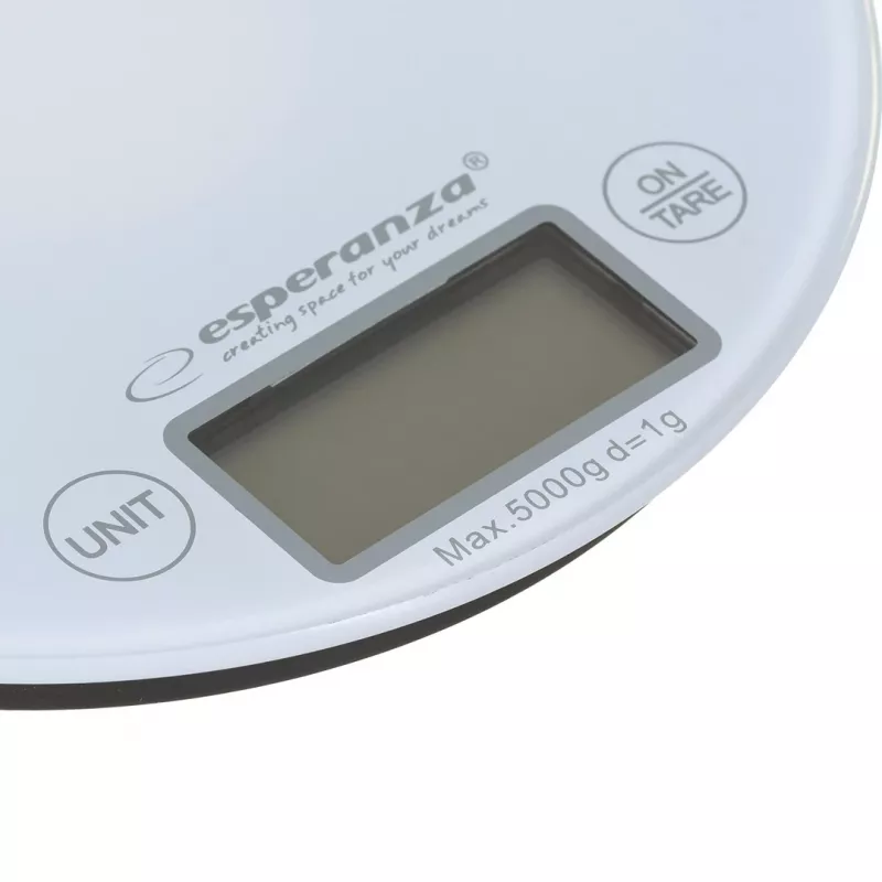 Bilancia da cucina elettronica ESPERANZA EKS003W, capacità 5 kg, precisione 1 g, vetro temperato, controllo touch