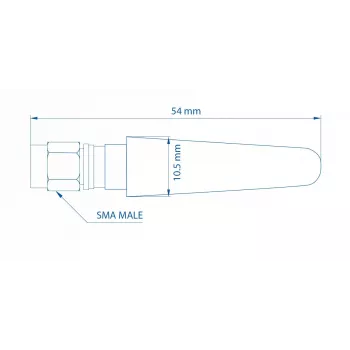 Antenna mobile compatta dritta TELTONIKA 003R-00281 5 dBi per dispositivi mobili e wireless