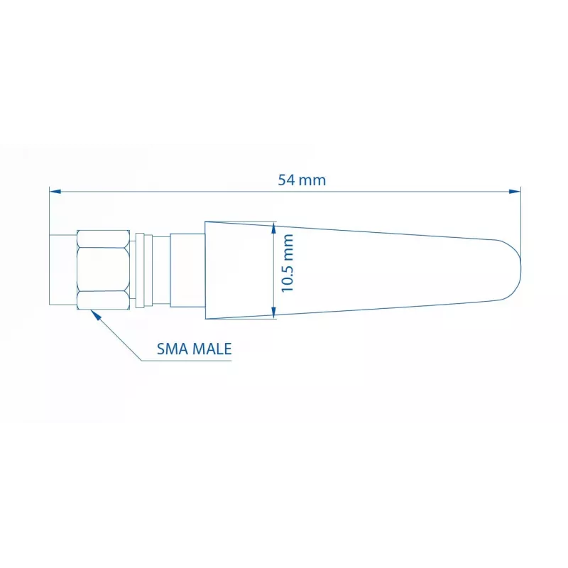 Antenna mobile compatta dritta TELTONIKA 003R-00281 5 dBi per dispositivi mobili e wireless