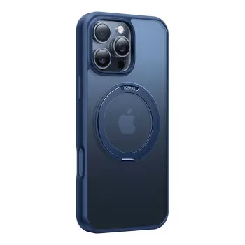 Custodia protettiva Torras Ostand Pro per iPhone 16 Pro, blu, design sottile