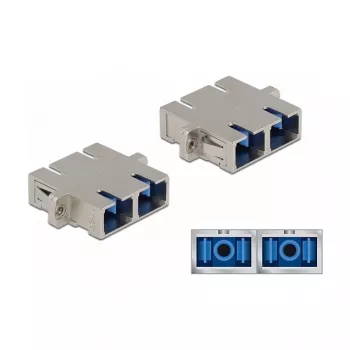 Accoppiatore in fibra ottica SC Duplex femmina su SC Duplex femmina single-mode metallo DeLOCK 86873