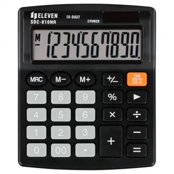 ELEVEN calcolatrice da ufficio SDC-810NR display a 10 cifre, doppia alimentazione, nero