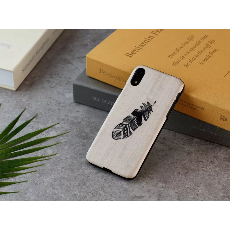 Custodia per smartphone man and wood per iPhone XR, Indian nero, guscio rigido protettivo