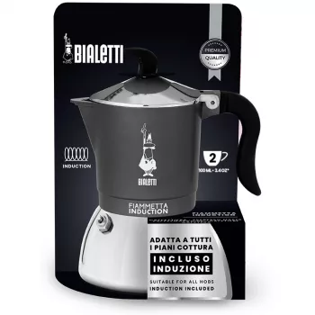 Caffettiera a induzione BIALETTI FIAMMETTA 2 tazze, grigio