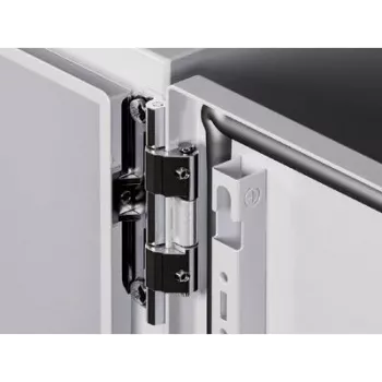 Cerniera per porta Rittal AX 2449.010 — finitura acciaio inox, custodia in zinco, 3 pezzi, 300 g ciascuno