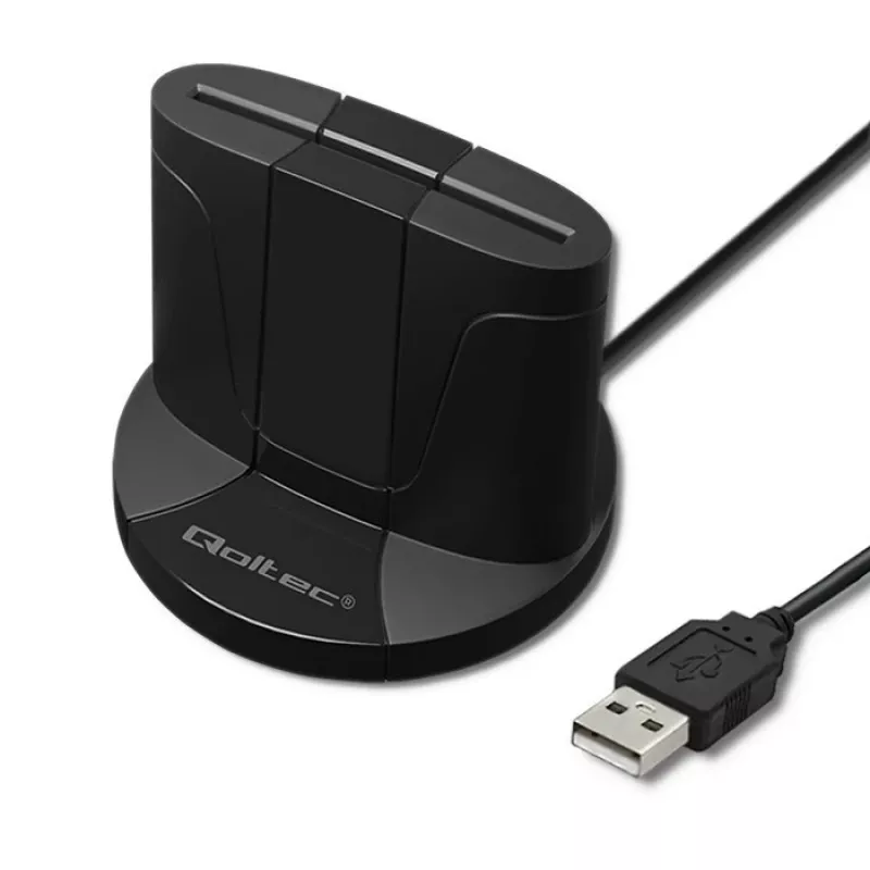 Lettore di smart card Qoltec 50632 USB 2.0 nero cavo 1m