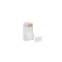 Connettore RJ-45 LANBERG PLU-6000 per cavi Cat6 U/UTP, trasparente/bianco, confezione da 100
