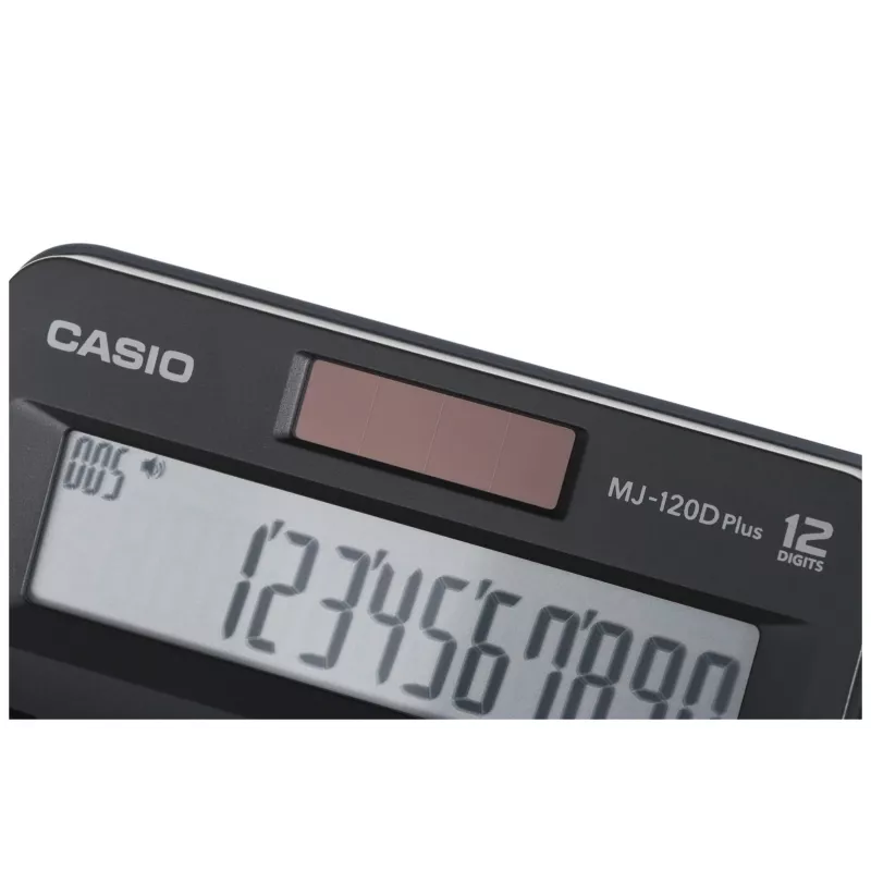 Casio MJ-120D Plus calcolatrice da tavolo, 12 cifre, a batteria/solare, nera