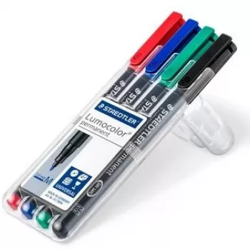 Pennarello indelebile Staedtler Lumocolor 317 WP4 nero, blu, verde, rosso