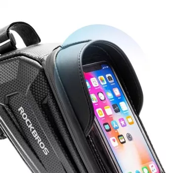 Rockbros B68 Borsa da telaio per bici porta cellulare 1,7 l nera