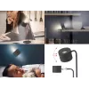 Beper P201UTP304 lampada LED ricaricabile con base magnetica, clip e supporto a parete, 2,3 W, dimmerabile, nera
