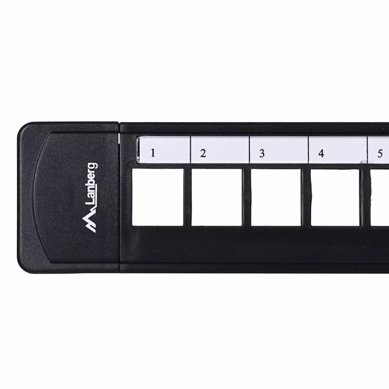 Patch panel 1U LANBERG PPKS-1124-B, 24 porte, 1U, ABS, nero, 482,6×44,5×154 mm