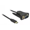 Delock 62964 Adattatore da USB-C a seriale DB9 RS-232, 1,8 m, nero