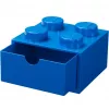 Cassetto da scrivania LEGO 4, scatola contenitore blu, con stud