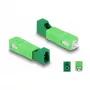 Accoppiatore ibrido in fibra ottica DeLOCK SC Simplex maschio su LC Simplex femmina verde