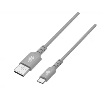 Cavo USB-USB C 2 m silicone grigio Quick Charge