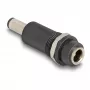 Adattatore DELOCK DC 5,5 x 2,1 mm (femmina) su DC 5,5 x 2,5 mm (maschio), nero