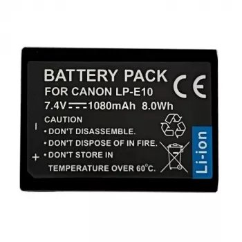 Batteria ricaricabile agli ioni di litio per fotocamera extra digital LP-E10 1080mAh per modelli Canon EOS