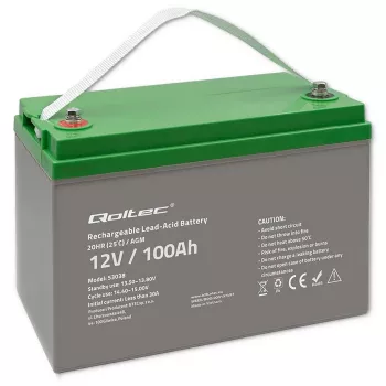 Qoltec 53038 batteria AGM | 12V | 100Ah | max 1200A