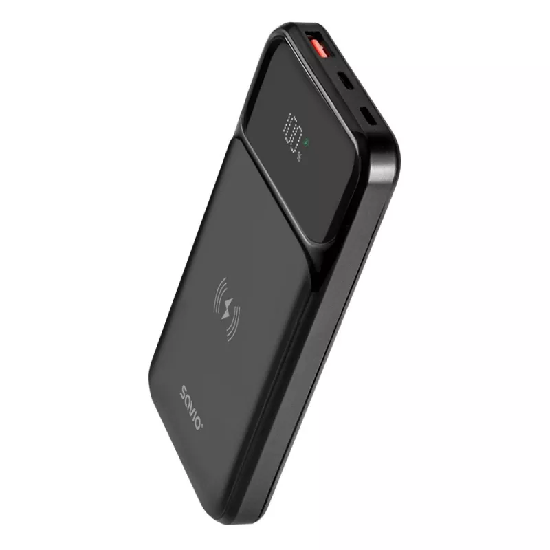 Power bank wireless Savio BA-09, 10000 mAh, nero