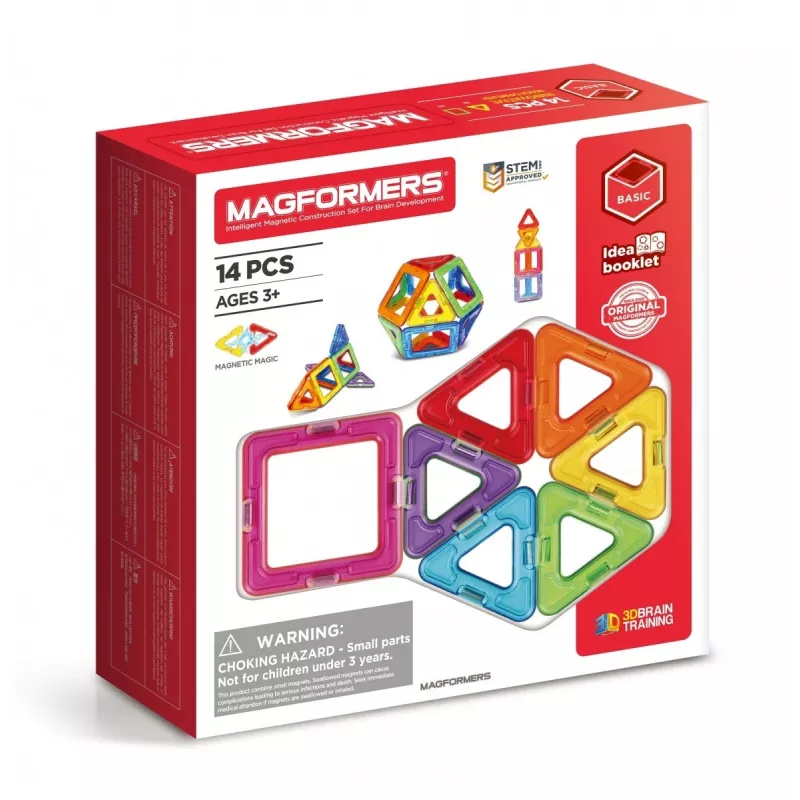 Set magnetico da costruzione MAGFORMERS set da 14 pezzi — 14 mattoncini magnetici geometrici