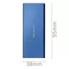 Case per SSD QOLTEC 51832 — esterno M.2 SATA, USB 3.0, fino a 2 TB, blu, supporta unità da 30 mm, 4 slot