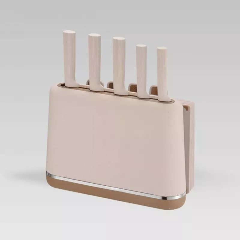 Maestro MR-1412-BEIGE set di coltelli con ceppo + set di taglieri beige