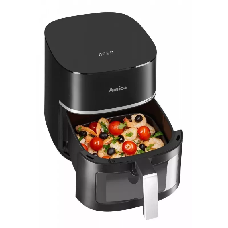 Amica AFM 6020 friggitrice ad aria, 7,2 l, 1700 W, 10 programmi, display LCD, nera