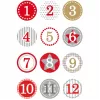 HERMA adesivi calendario dell'avvento 1-24 rosso Ø 2 cm 24 pezzi