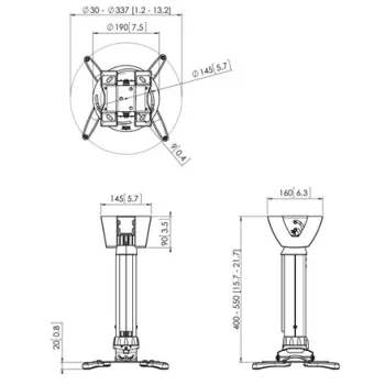 Supporto da soffitto per proiettori Vogel's PPC1540W
