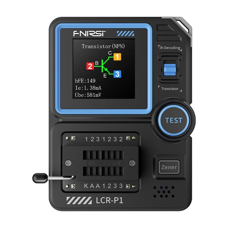 Tester multifunzione LCR per transistor e condensatori FNIRSI resistenza 0,01–50 Ω
