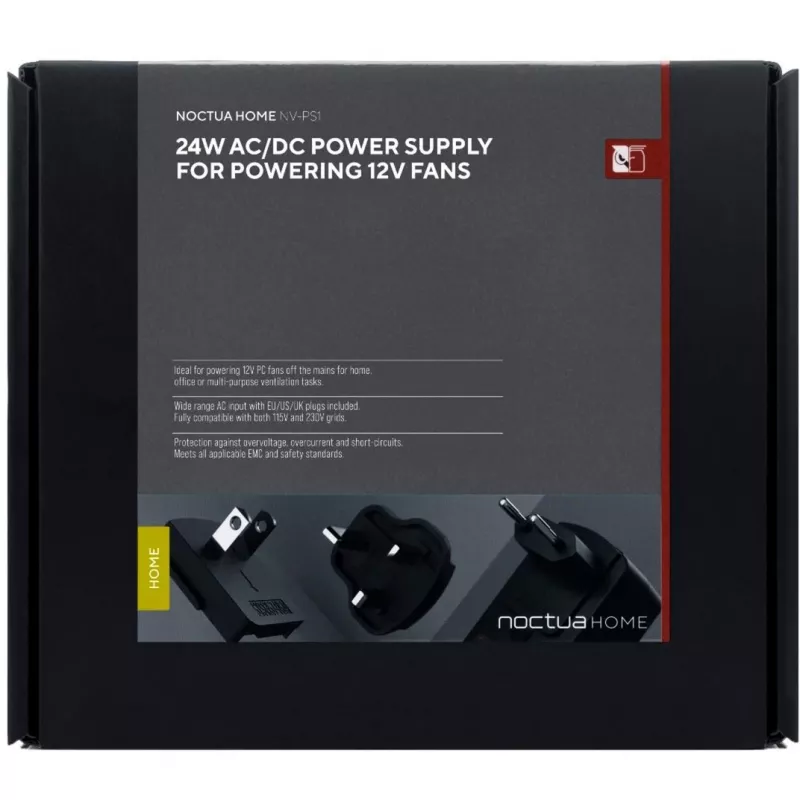 Noctua NV-PS1 alimentatore, 115/230 V AC a 12 V DC, per ventole da 12 V, nero