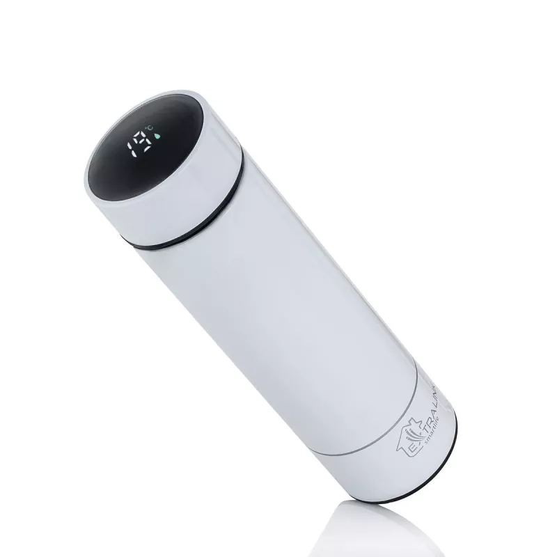 Extralink Smart Travel Mug bianco, tazza termica con indicatore di temperatura
