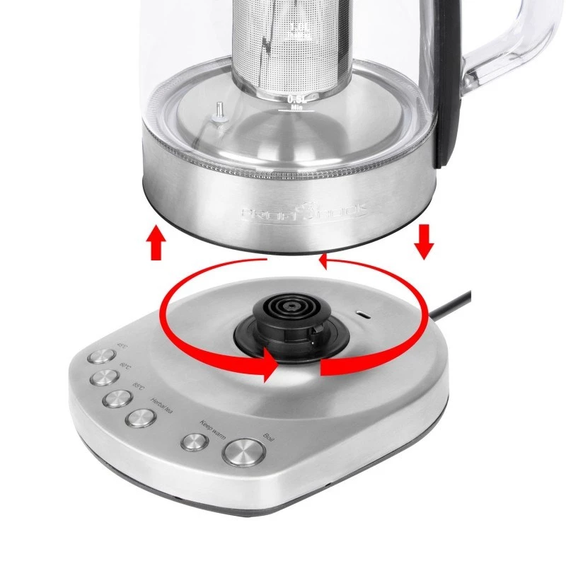 Bollitore elettrico in vetro senza filo Proficook PC-WKS 1167