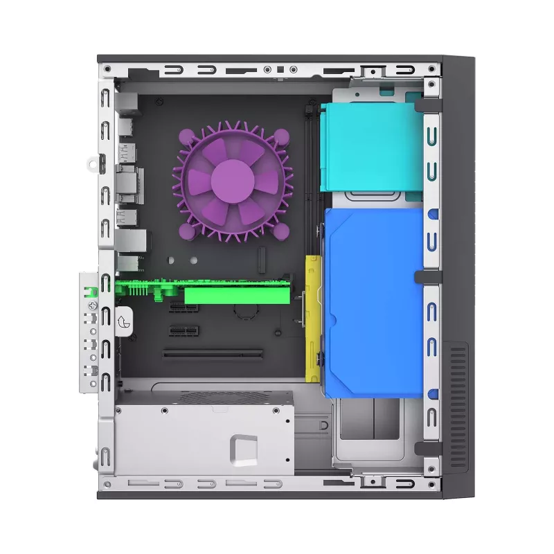 Akyga AK-302-01BL case per PC SFF, Micro-ATX / Mini-ITX, USB-C + 2x USB 3.0 + USB 2.0, senza alimentatore, nero
