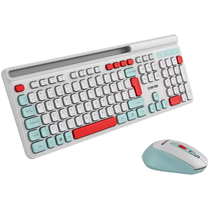 CANYON HSET-W5 EN tastiera+mouse AAA+AA wireless bianco
