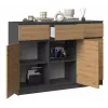 Cassettiera 3D3S 120x40x97 cm, antracite/artisan