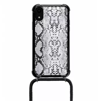 Lookabe Necklace Snake Edition custodia per telefono per iPhone XR, argento/nero