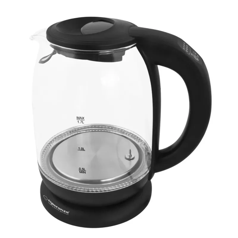 Esperanza EKK027 bollitore elettrico 1,7 L 2200 W nero, trasparente