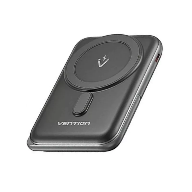 Power bank Vention 10000mAh magnetico wireless 20W, 1×USB-C, ricarica wireless, nero