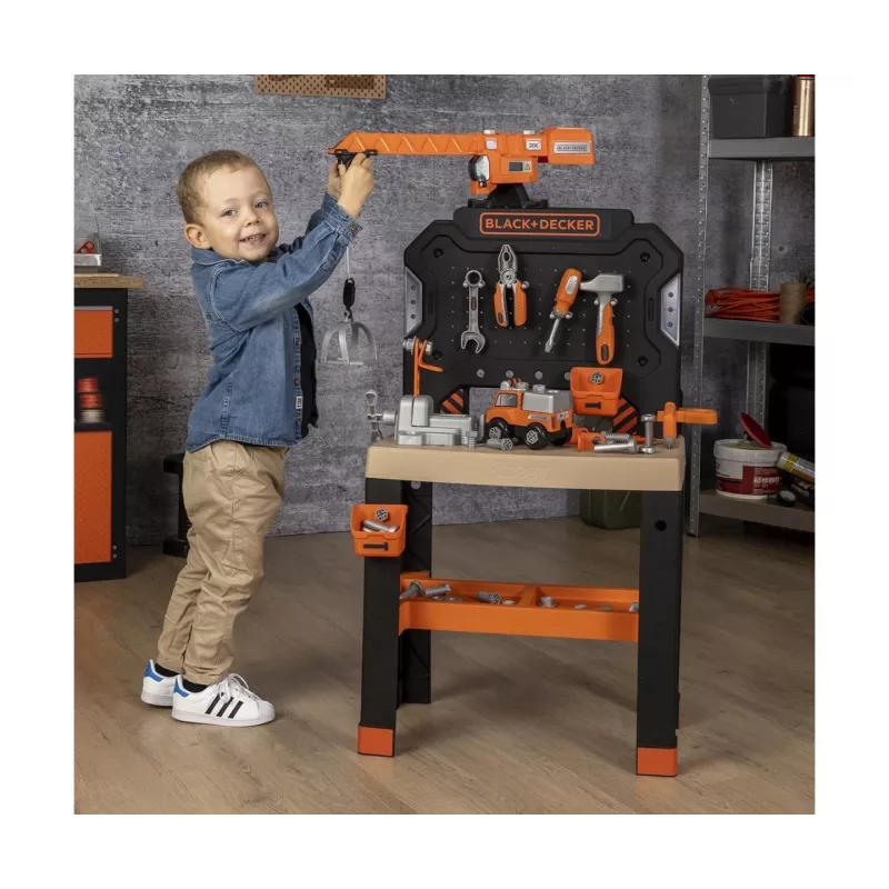 Giocattolo officina per bambini SMOBY Bricolo Builder 7600360741 – Set di attrezzi da costruzione per giochi di ruolo