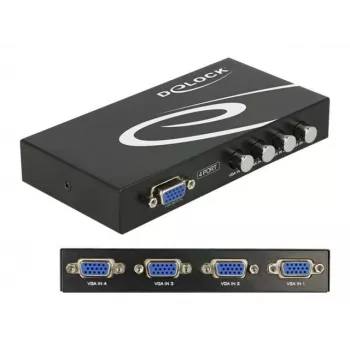 Switch DeLock VGA 4 porte manuale bidirezionale - Selettore monitor - 4 x VGA - desktop (87635)