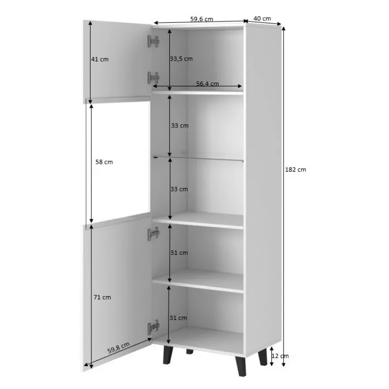 Armadio contenitore cama meble PAFOS 60×40×182 cm bianco opaco a pavimento